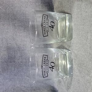 Set Of Two Forty Creek Lowball Glasses
